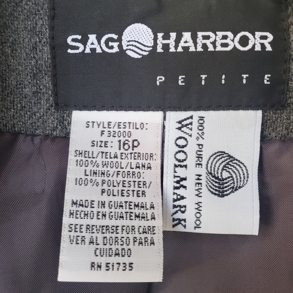 100% Wool Blazer Coat Jacket Single Button Waist 16P Grey - Picture 9 of 11